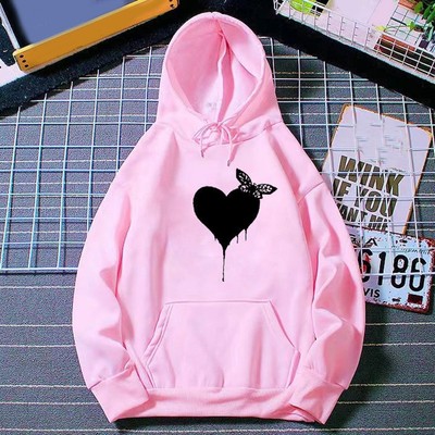 Damen Sport Hoodie Langarm Bedruckt Retro Hip Hop Modisches Sweatshirt