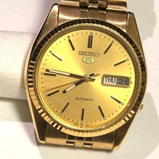 SEIKO5 7009-3110 Automatic Watch Day-Date Men's 34mm Gold Dial Analog From Japan