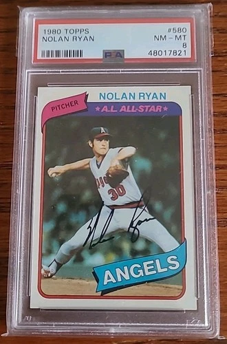 1980 Topps #580 Nolan Ryan PSA 8  Angels HOF