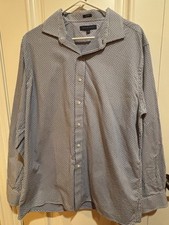 Tommy Hilfiger Button Down White Blue Slim Fit Ithaca Shirt Men's