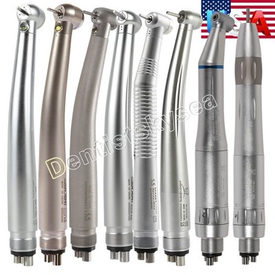 Dental E-generator LED Turbine/ High Speed/Slow Low Speed Handpiece Kit 4Holes