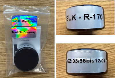 SLK R170 Innenraum Mittelkonsole Farbe Reparatur Paste Anthrazit schwarz