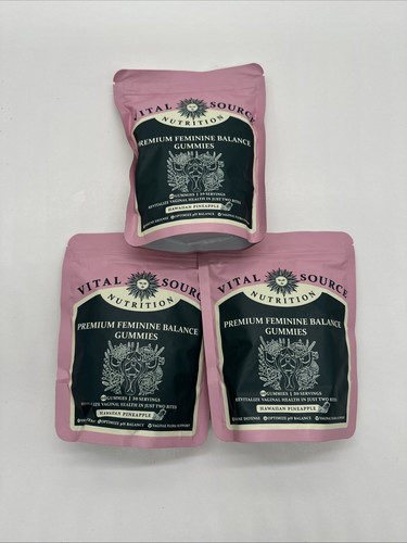 3x Vital Source Nutrition Premium Feminine Balance Gummies 30 Ct, BB: 9/2027