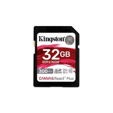 Kingston Technology 32GB Canvas React Plus SDHC UHS-II 300R/260W U3 V90 for Full