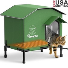 Spacious Insulated Heated Cat Shelter Outdoor Waterproof Warm House Stray Cats