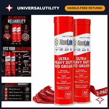 Heavy Duty Red Grease - 2-Pack, 14 oz Tubes, High Performance Lubricant