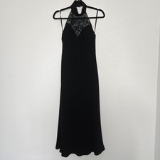 Ralph Lauren 6 Vintage Y2k High Neck Formal Maxi Dress Evening Beaded choker