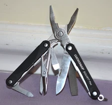 Genuine Leatherman Squirt PS4 Black Multitools Knife, Plier Multi-Tool-Excellent