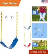 Outdoor Blue Strap Swing Seat for Kids - Heavy Duty, 250 lbs Capacity, Durable