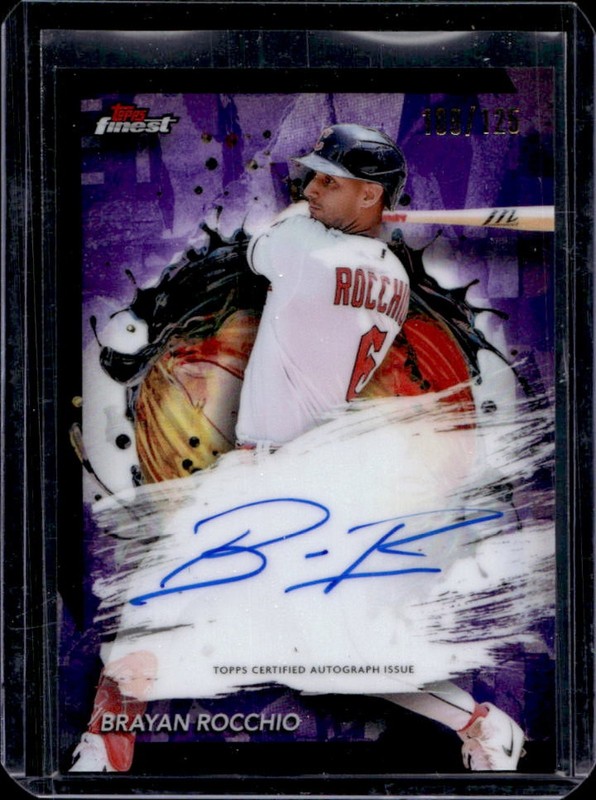 2024 Topps Finest Brayan Rocchio Purple Refractor Auto Autograph #/125 Guardians