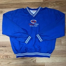 Vintage Hartwell Sports Jacket Men’s Large Blue USA Logo Pull Over Nylon