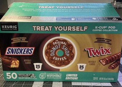 50 K-Cups Coffee Variety Pack   Snickers & Twix Flavors