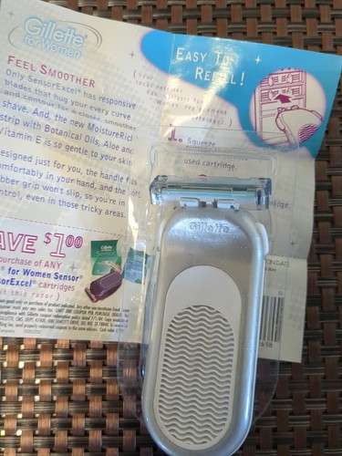 Gillette Sensor Excel Women Handle Shaver w 1 Blade USA Made Vintage 1999 Gray - Picture 6 of 6