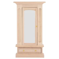 Wooden Dollhouse Wardrobe Miniature Doll Furniture for Doll Lovers Kids Gift