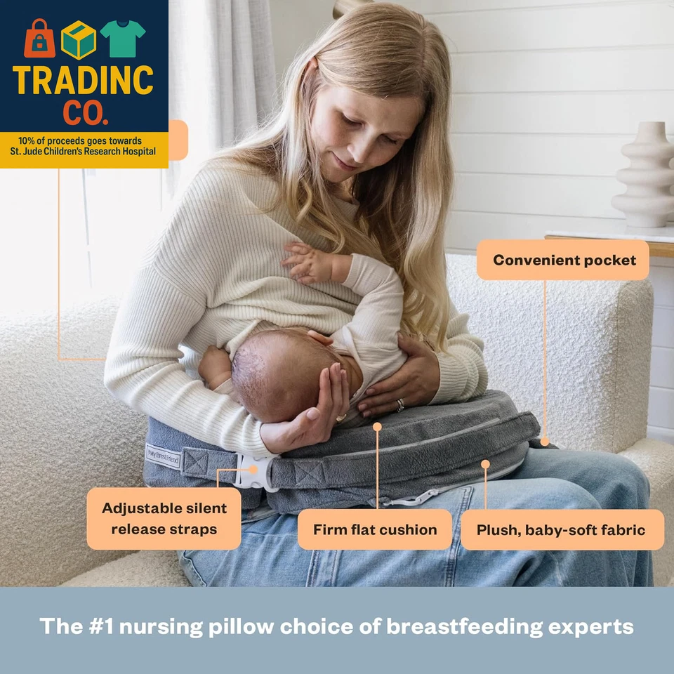 护理枕头 - 豪华 - 增强舒适带套 - 符合人体工学母乳喂养 — 第 2/4 张图片