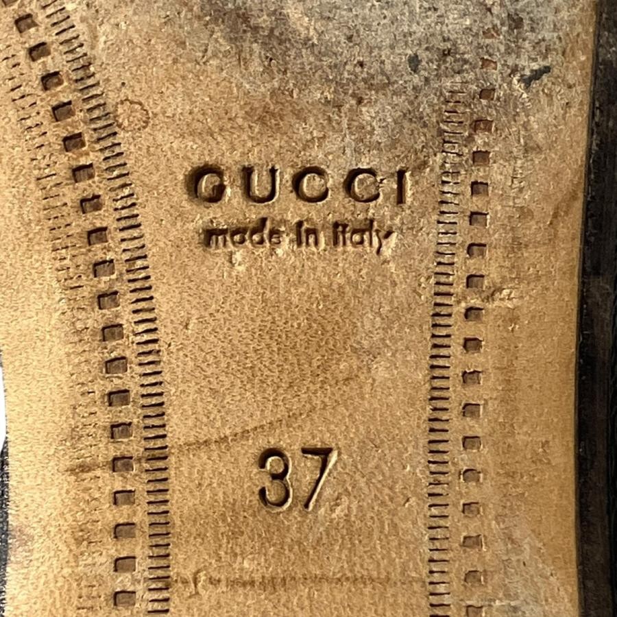 GUCCI Women's Leather Loafers Dress Shoes Size:37/JP:24 Black 141103K Authentic thumbnail 6