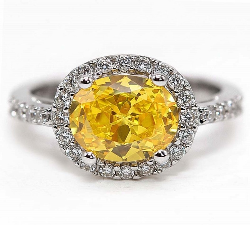 3CT Heat Treated Yellow Topaz 925 Sterling Silver Ring Jewelry Sz 6 NF1-2