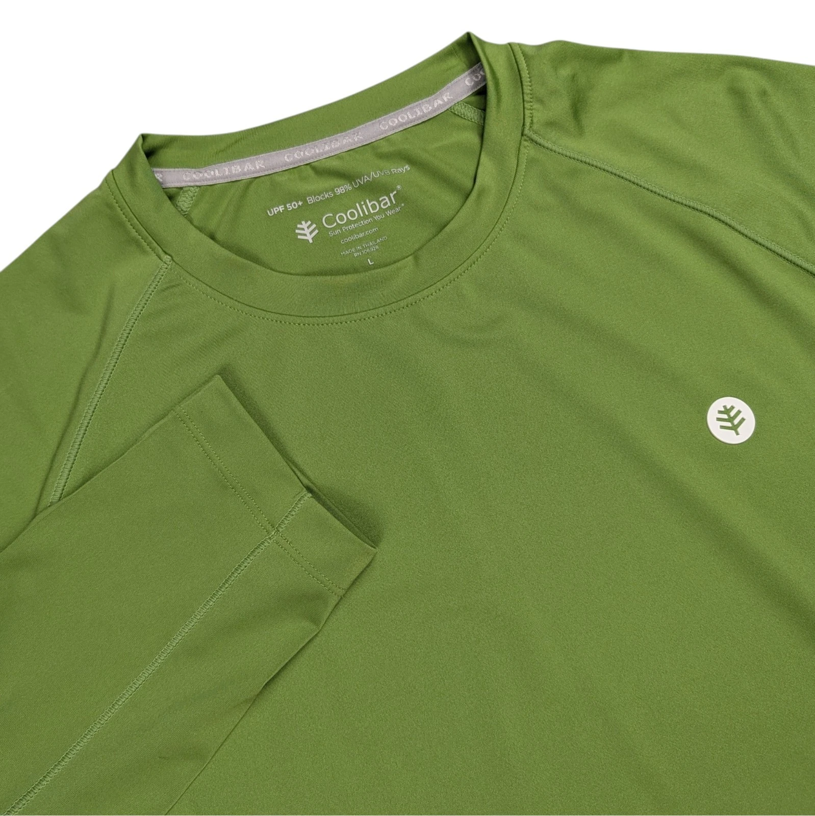 Coolibar Agility Performance T-shirt Men Large UV Sun Tee Green UPF 50+ Stretch