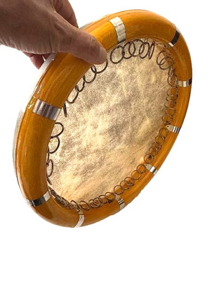 AUTHENTIC HAND MADE CENTRAL ASIAN DOIRA - FRAME DRUM WITH JINGLES - 15'' DIAMETER