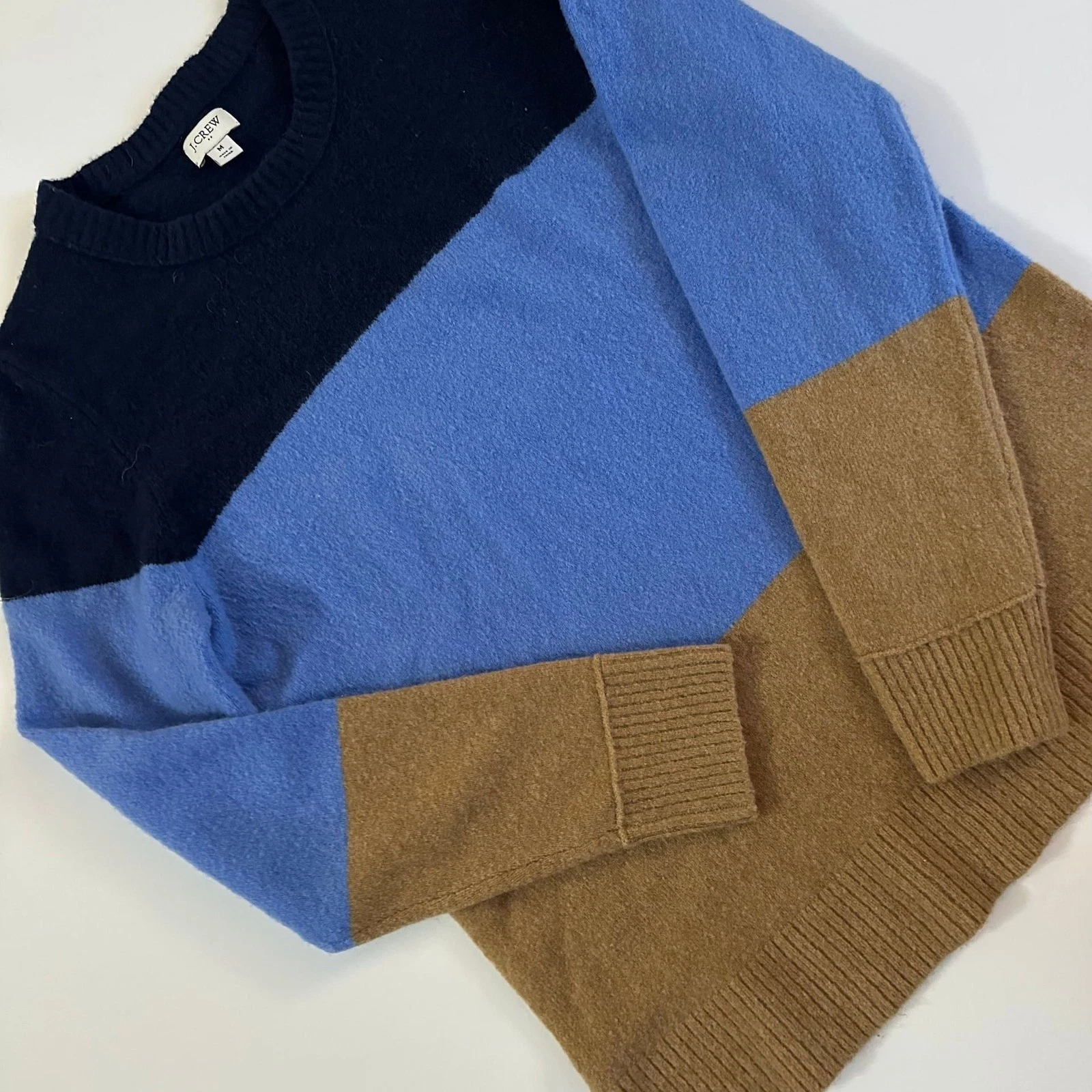 J. Crew Lambswool Blend Colorblock Crewneck Sweater