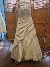 Pronovias Silver Lavender Satin Ball Gown Wedding Dress Size 14