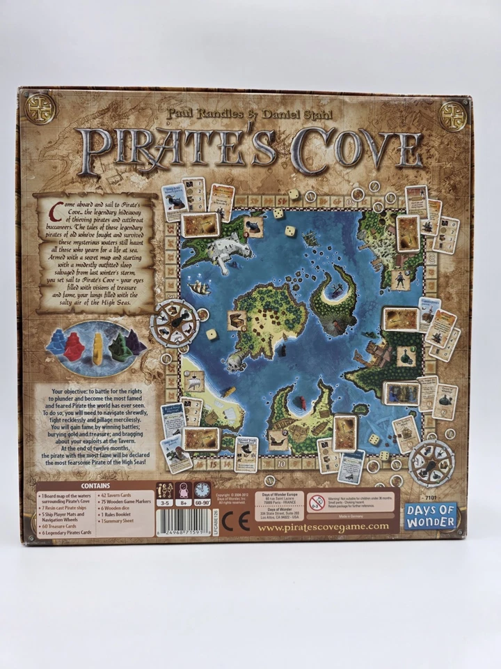 Jogo de tabuleiro Pirate's Cove peças de reposição navios cartões dados tabuleiro - Imagem 2 de 4