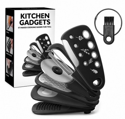 6 Pack Kitchen Gadget Set Peeler Grater Bottle Opener Tools Compact Kit