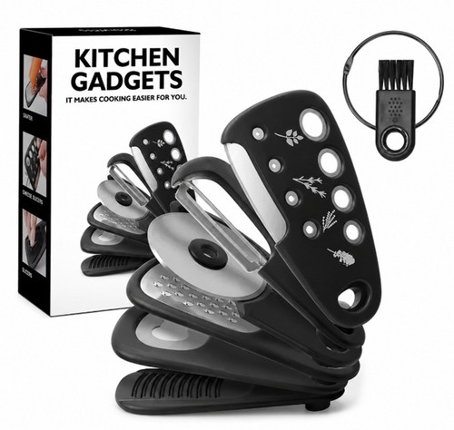 6 Pack Kitchen Gadget Set Peeler Grater Bottle Opener Tools Compact Kit - Picture 1 of 7