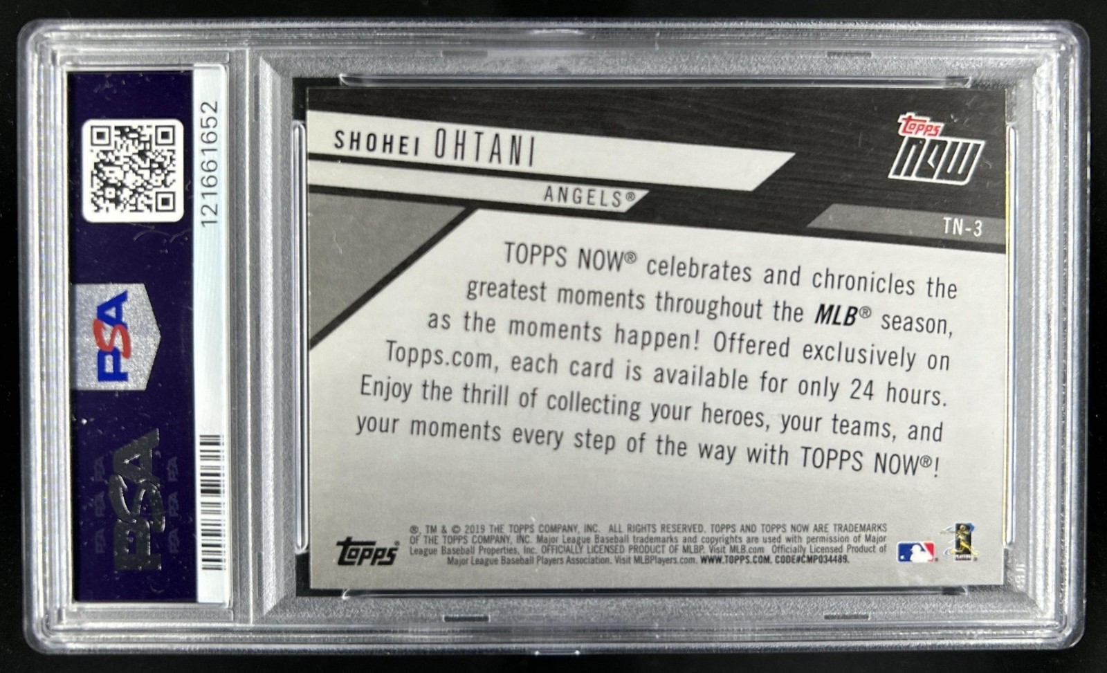 2019 Topps Shohei Ohtani 2018 Now Review RC Rookie #TN-3 Angels PSA 10 GEM MINT view 2