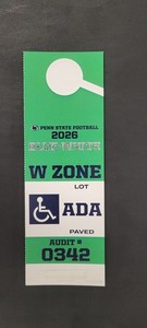 ADA West Zone Parking Pass - 4/25/26 Blue-White Game - Penn State Football 2026