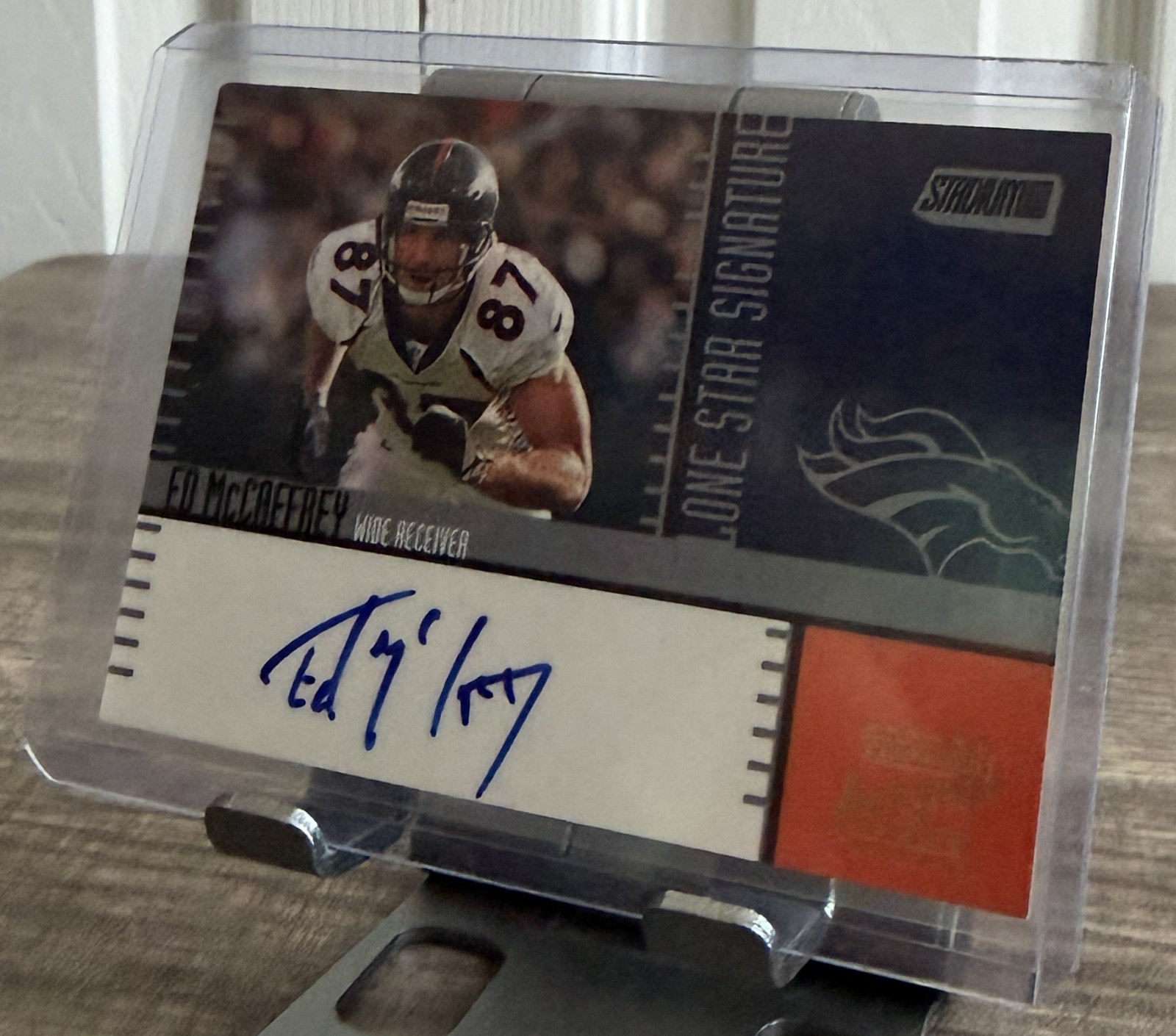 Ed McCaffrey Auto 2000 Topps Stadium Club Lone Star Signature Broncos