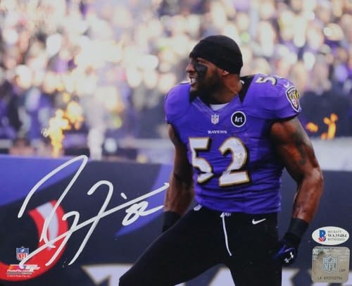 Ray Lewis Signed Ravens 8x10 In Purple Jersey PF Photo- Beckett Auth *White - Picture 6 of 7