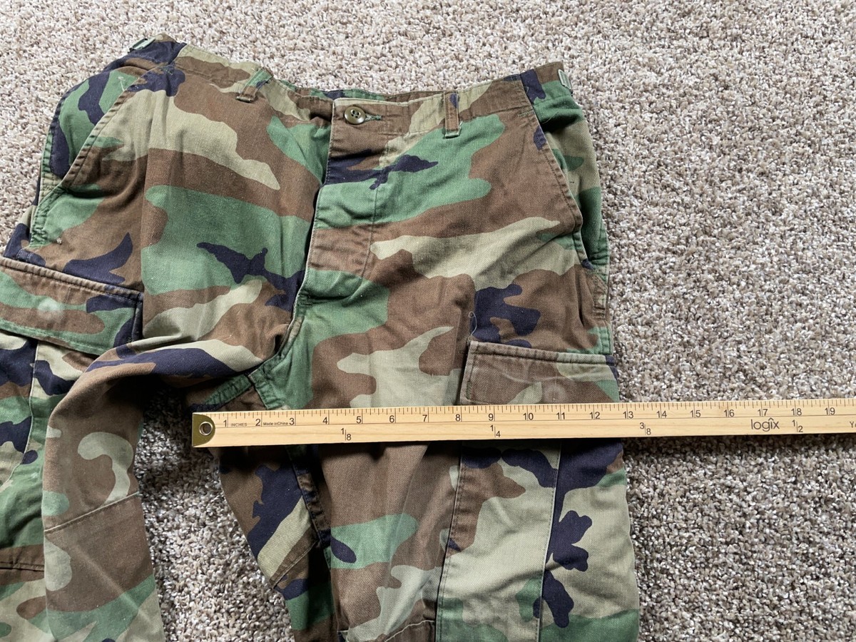 個人装備 WOODLAND CAMO CARGOS VTG 90s Woodland Camo Combat Cargo Pants Men's Medium Short