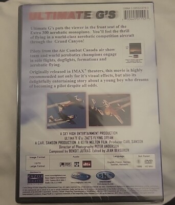 Ultimate Gs: Zacs Flying Dream (DVD, 2007) As Presented In Imax  