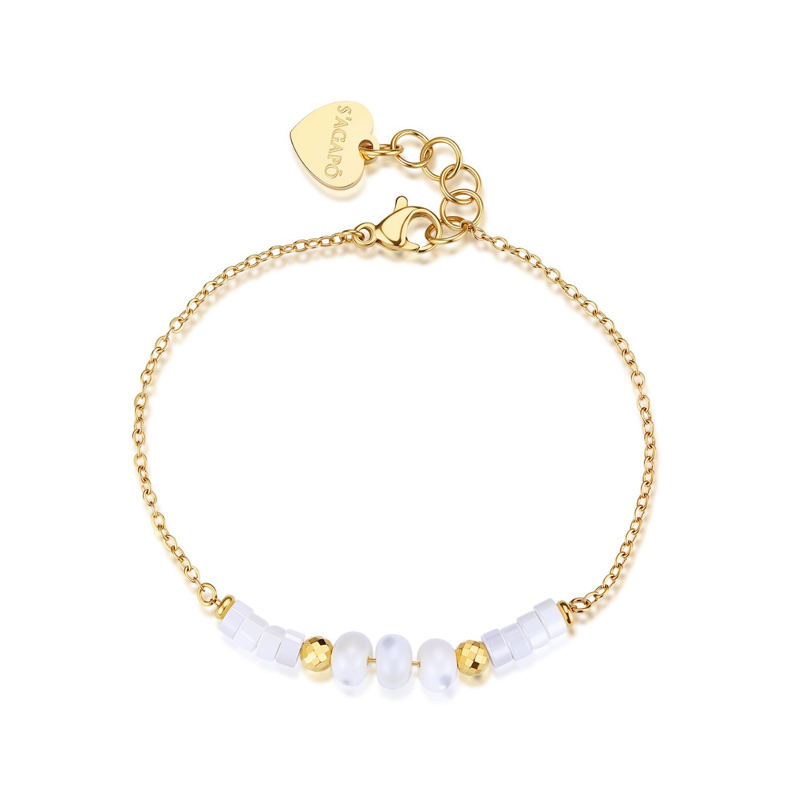 S'AGAPO GLINT BRACCIALE DA DONNA IN ACCIAIO CON MADREPERLA SGI39 (3612)