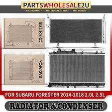 2x Radiator & AC Condenser Cooling Kit for Subaru Forester 2014-2018 2.0L 2.5L