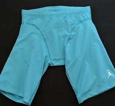 Air Jordan Elite Compression Shorts USA Made Turquoise Men Size Multi 433150-444