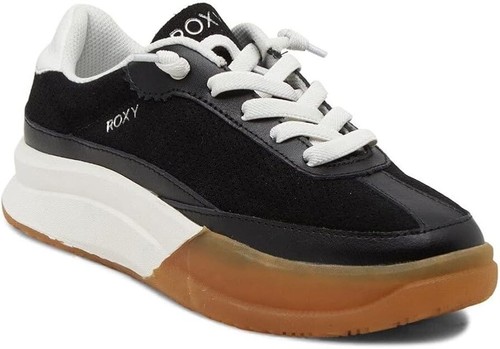 Roxy Joey Womens Black Leather Low Top Lace Up Platform Sneakers Shoes Size 8.5