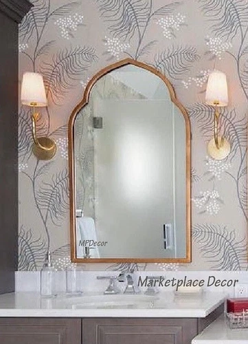 Kenitra Wall Vanity Mirror Antique Gold Arch Mirror Forged Metal Uttermost 12907 - Picture 7 of 9