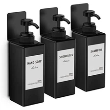 3 Pack Shampoo Soap Gel Dispenser Wall Mount for Bathroom Kitchen