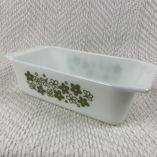 Vtg Pyrex Spring Blossom Crazy Daisy 913 Bread Loaf Pan VTG 8.5”x4.5” Milk Glass - Picture 7 of 17