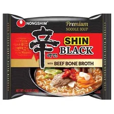 16 Pack - NONGSHIM Black Shin Ramen Spicy Noodles Soup W Beef Bone Broth 4.58 oz
