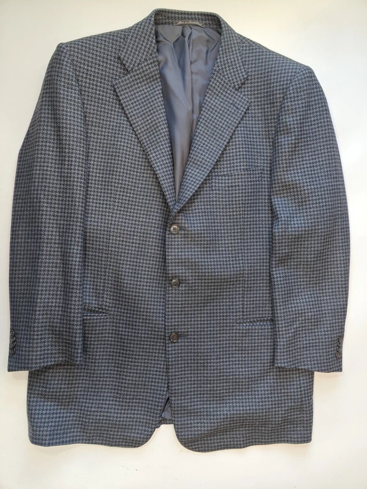 🇮🇹 Ermenegildo Zegna Mens 42L Wool Cashmere Blazer Made In Switzerland  Blue  - Image 3 of 4