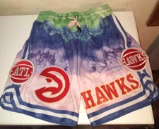 Mens Pro Standard  ATLANTA HAWKS Dip-Dye Shorts Size Large Patches
