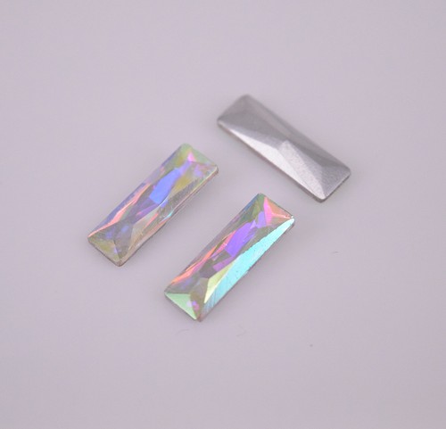 100 piezas joyas facetadas de cristal rectangular de vidrio de color estrás - Imagen 13 de 14