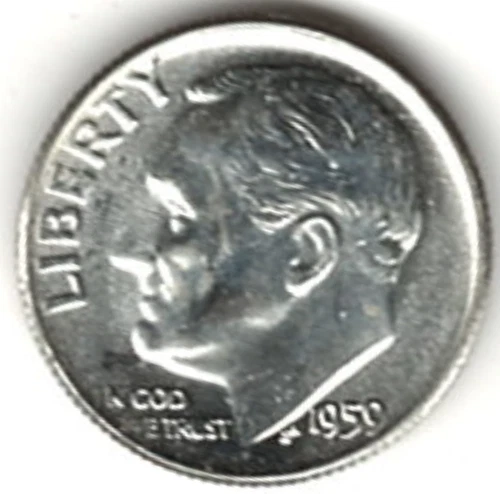 1959 ROOSEVELT DIME in BRILLIANT UNCIRCULATED CONDITION stk R-36