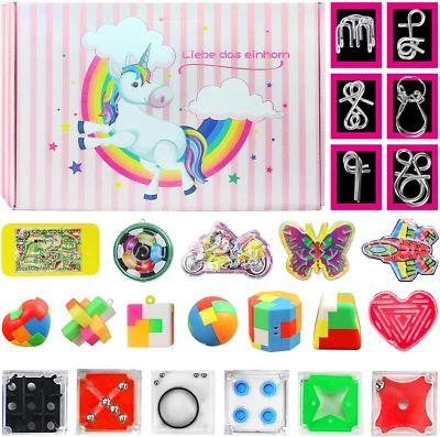 24-Piece 3D Metal Puzzle Set - Fun Brain Teasers for Kids & Adults