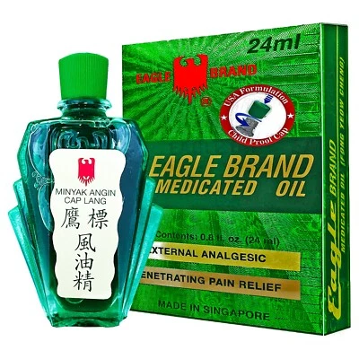 GREEN BOTTLE Eagle Brand 24ml Oil Rub Muscle Head Ache Ready Stock UK SELLER