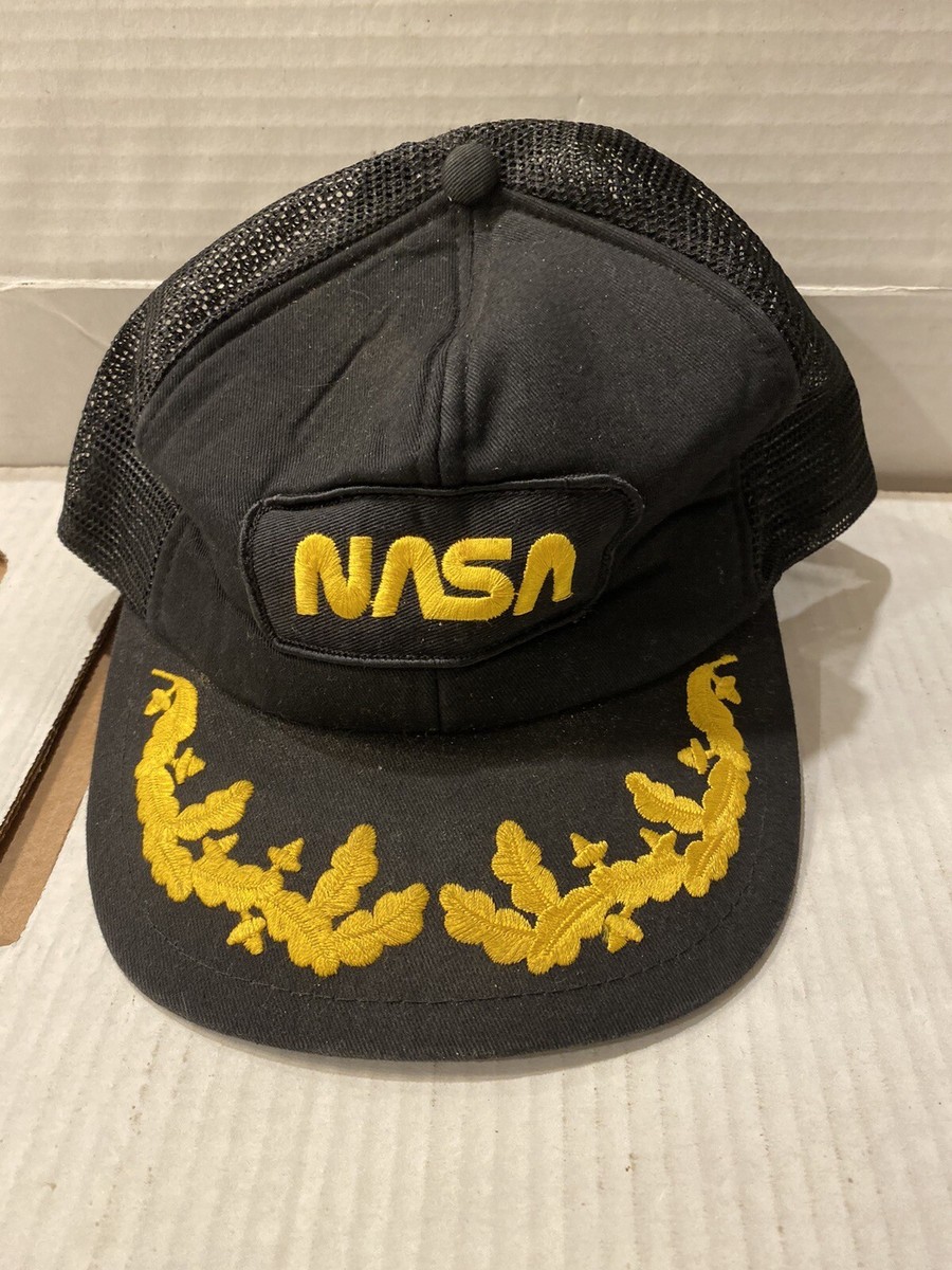 Vintage NASA Black hat with gold leaves snapback Trucker Hat  display picture 1