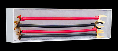 DH Labs Silver Sonic 8 inch Speaker Jumper Cables with Gold Spades